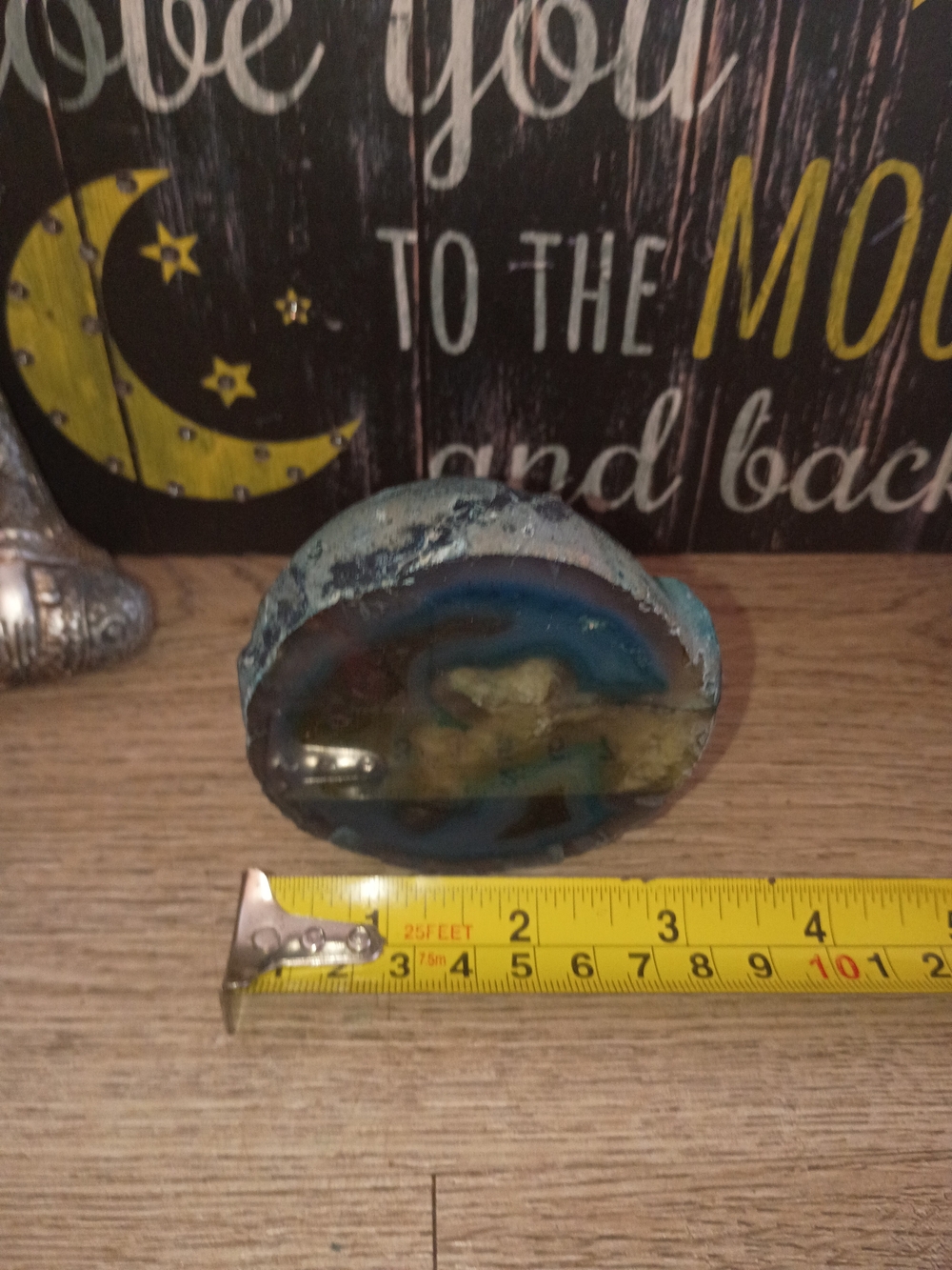 Blue Agate Geode From Brazil Decorative Accent - Picture 7 of 9